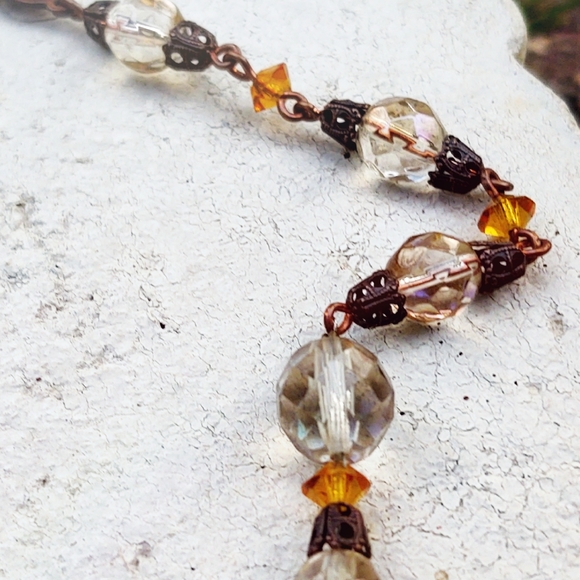 VTG Glass & Crystal Aurora Borealis Necklace - Picture 4 of 8